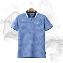 Elite Blue Texture Polo Shirt-SP009