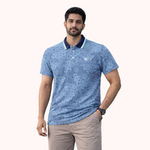 Elite Blue Texture Polo Shirt-SP009
