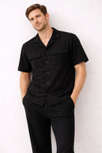 Men’s Premium Popcorn Black Safari Suit