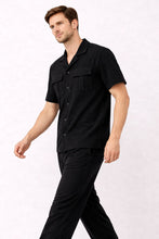 Men’s Premium Popcorn Black Safari Suit